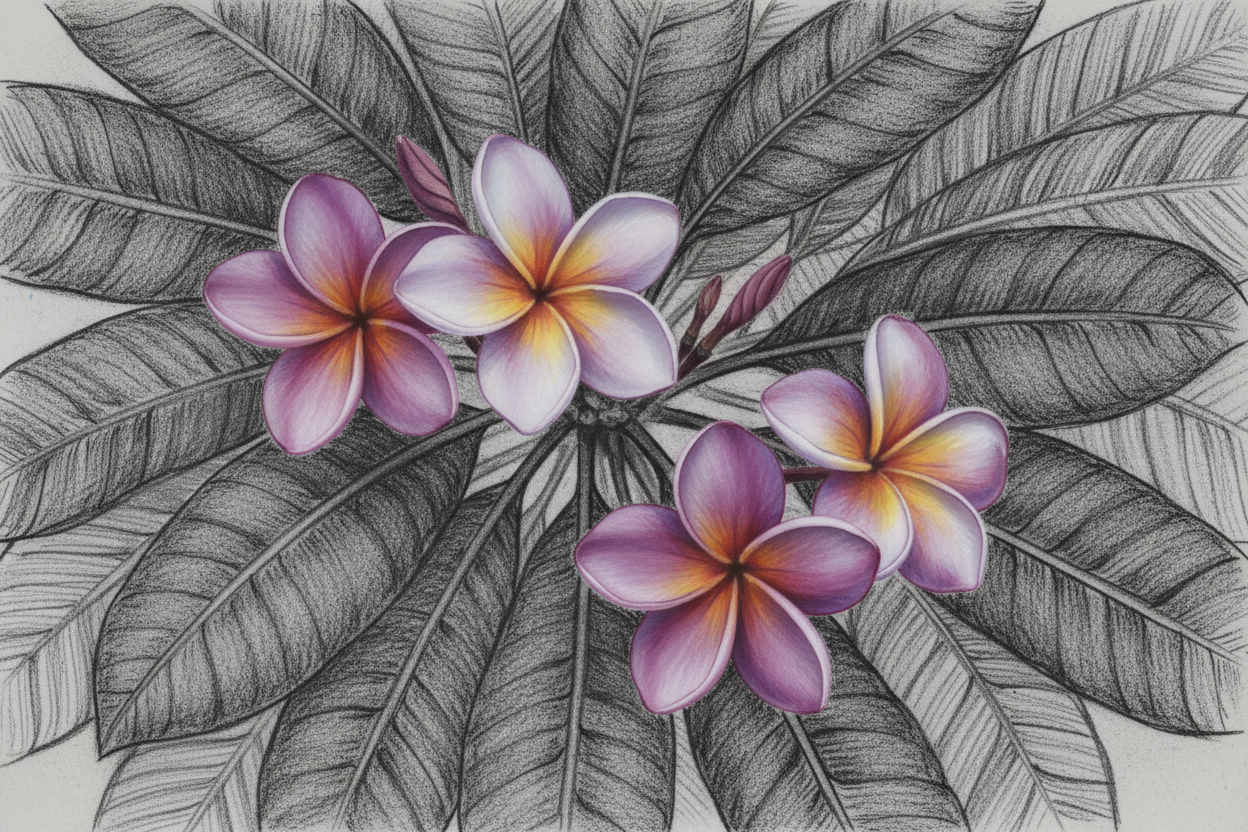 Tropical Contrast: Frangipani in Charcoal & Pastel Workshop