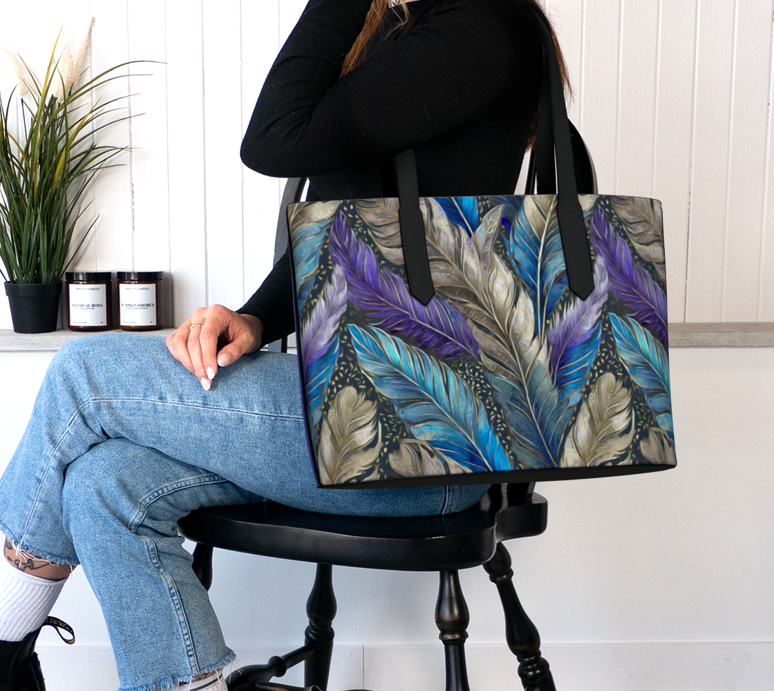 SHS Boutique Feathers Vegan Tote Bag