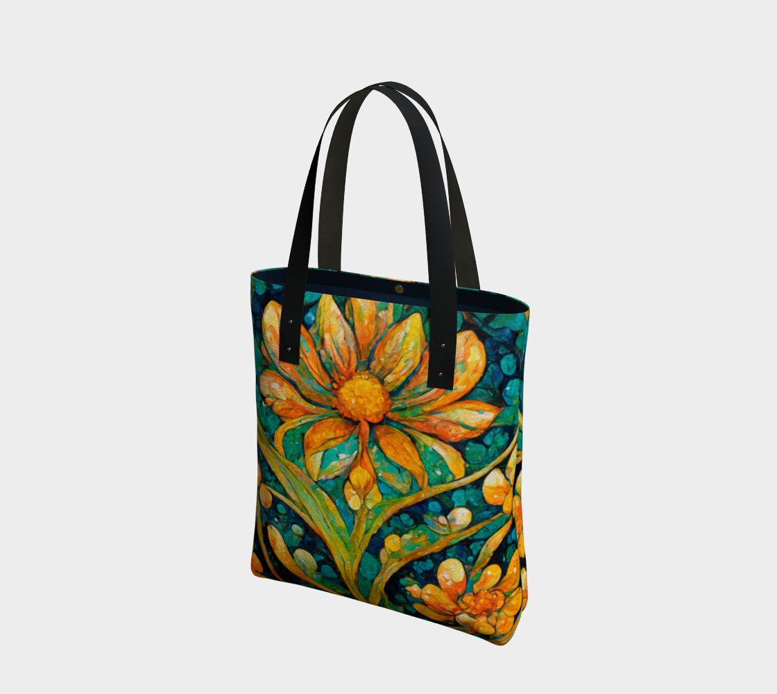 SHS Boutique Apricot Floral Tote Bag