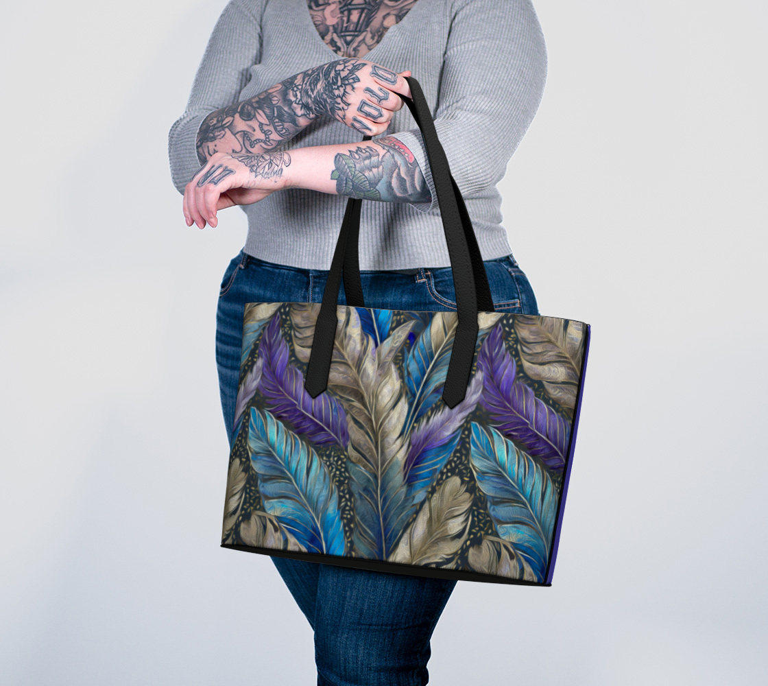 SHS Boutique Feathers Vegan Tote Bag