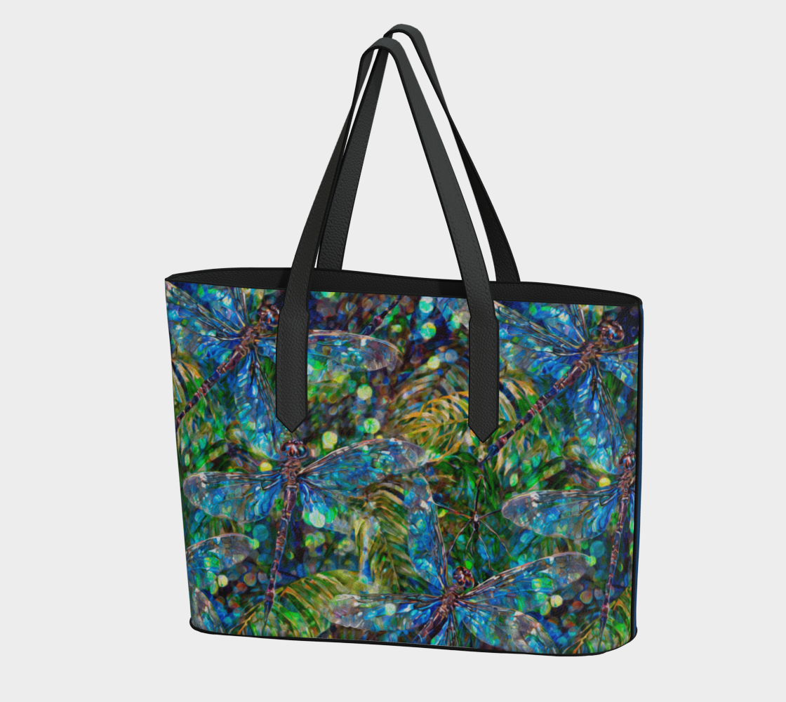 SHS Boutique Blue Dragonfly Vegan Tote Bag