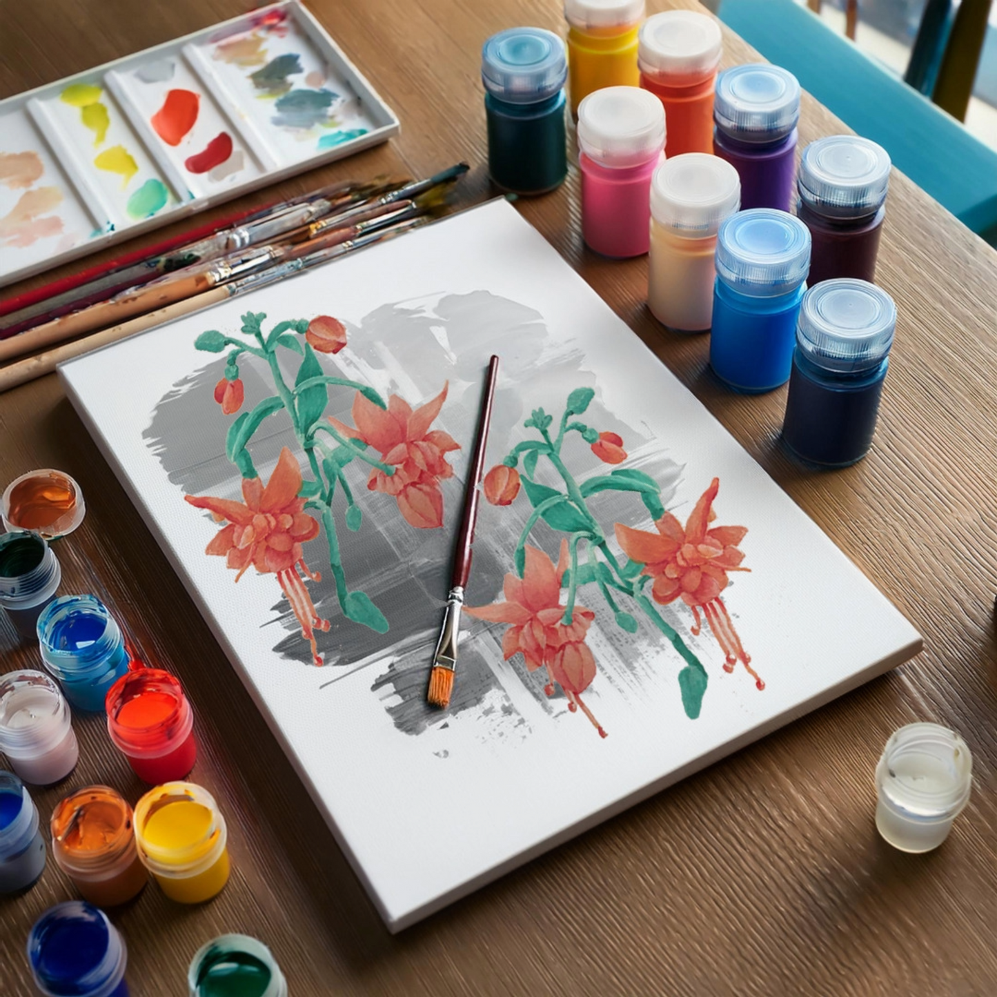 Create a Beautiful Floral Masterpiece with Fluid Acrylics on Aquaboard