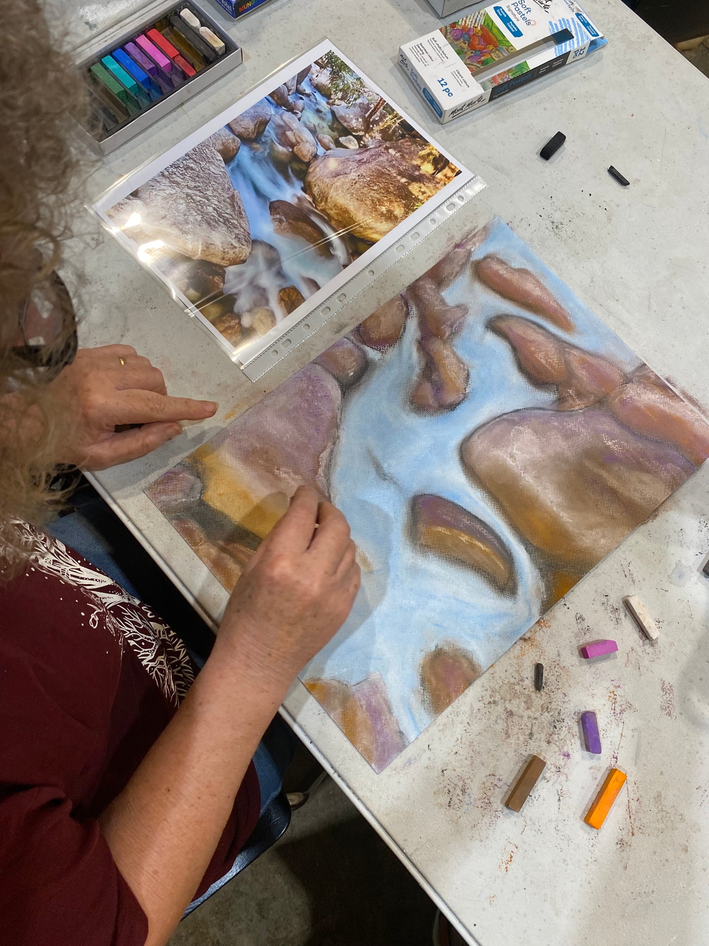 Shifting Shadows Workshop: Drawing FNQ rocks and rivers in charcoal and pastel