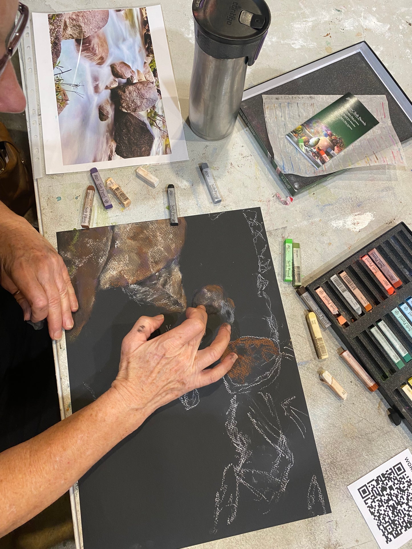 Shifting Shadows Workshop: Drawing FNQ rocks and rivers in charcoal and pastel