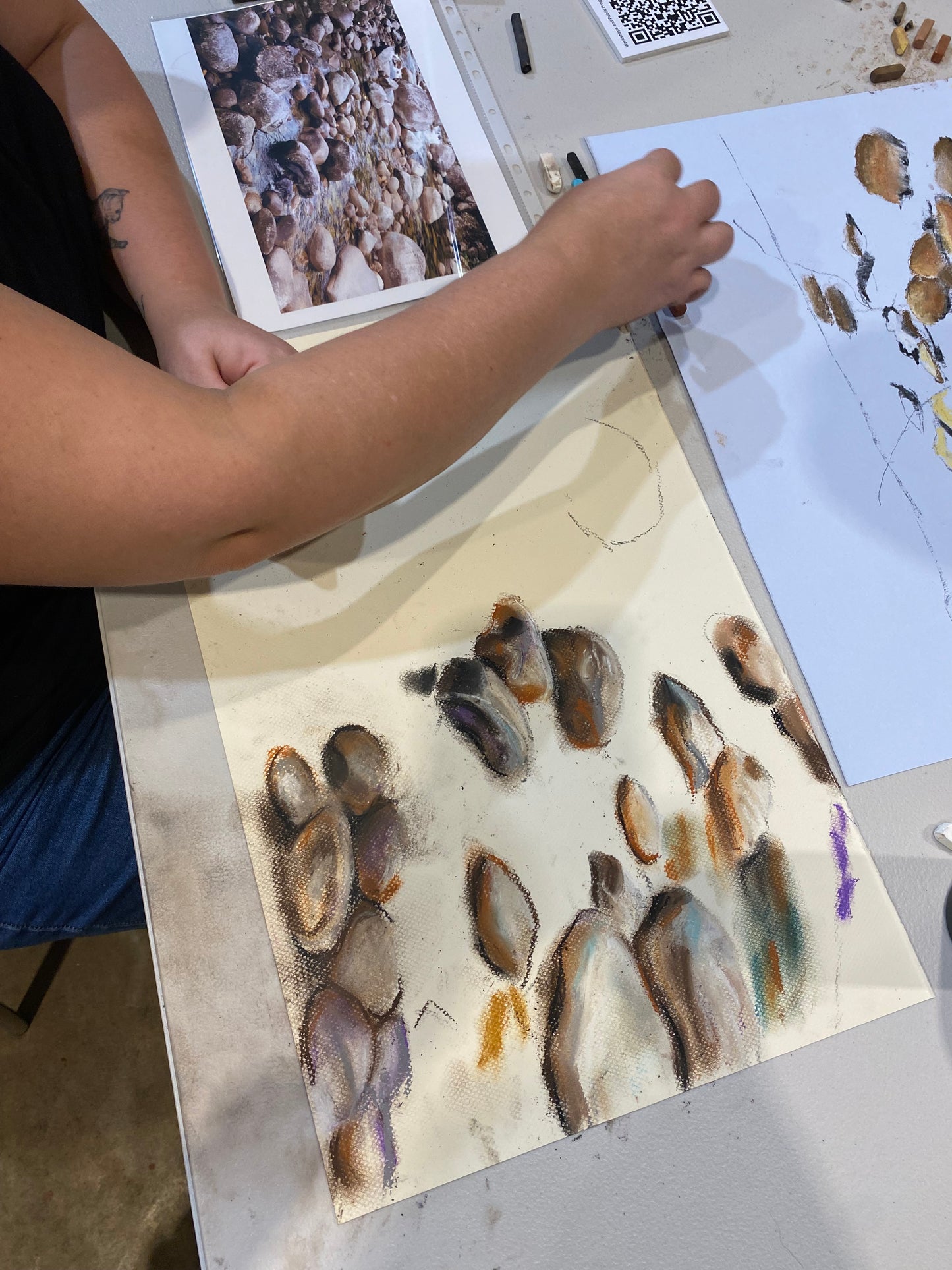 Shifting Shadows Workshop: Drawing FNQ rocks and rivers in charcoal and pastel