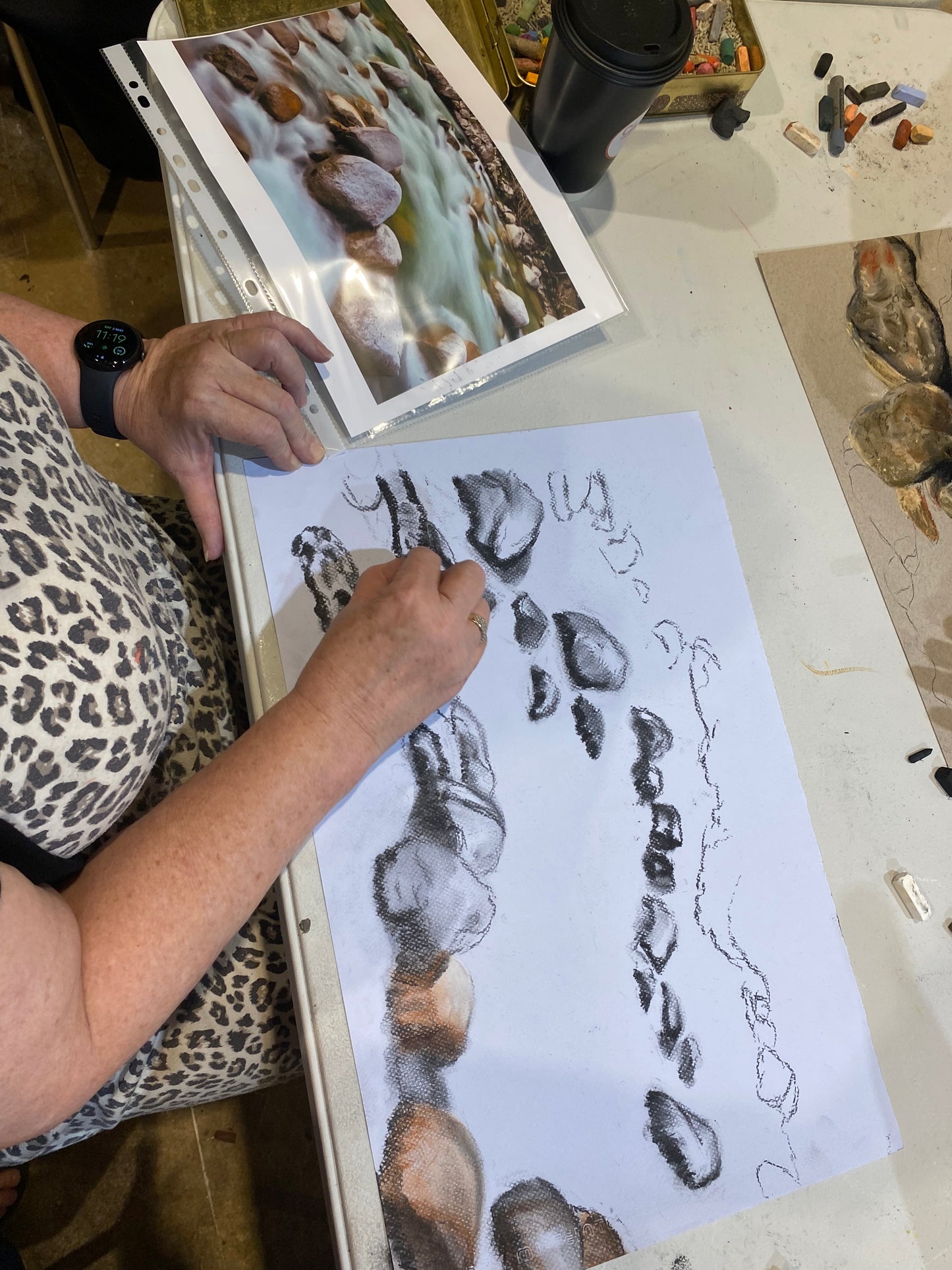 Shifting Shadows Workshop: Drawing FNQ rocks and rivers in charcoal and pastel
