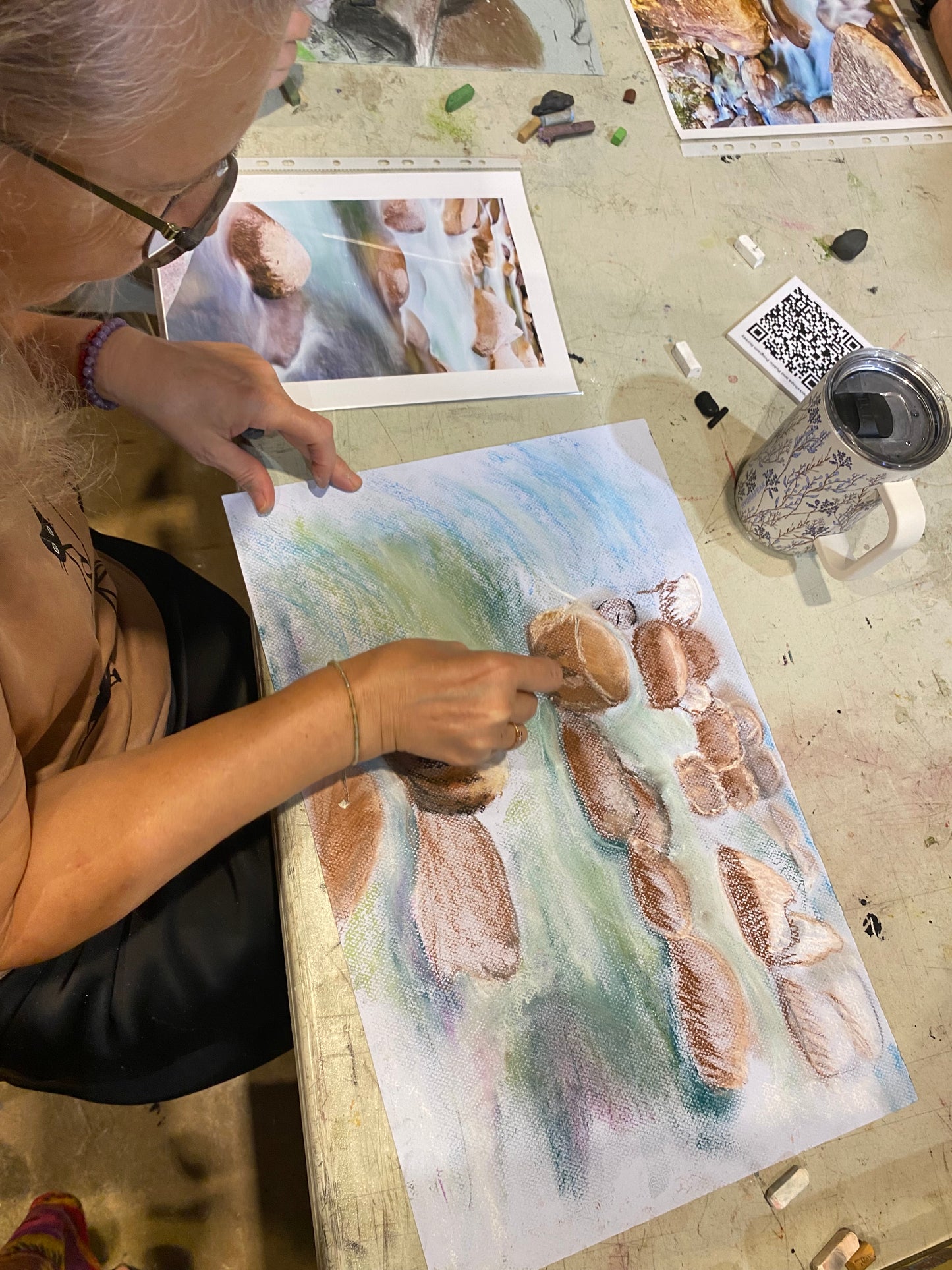 Shifting Shadows Workshop: Drawing FNQ rocks and rivers in charcoal and pastel