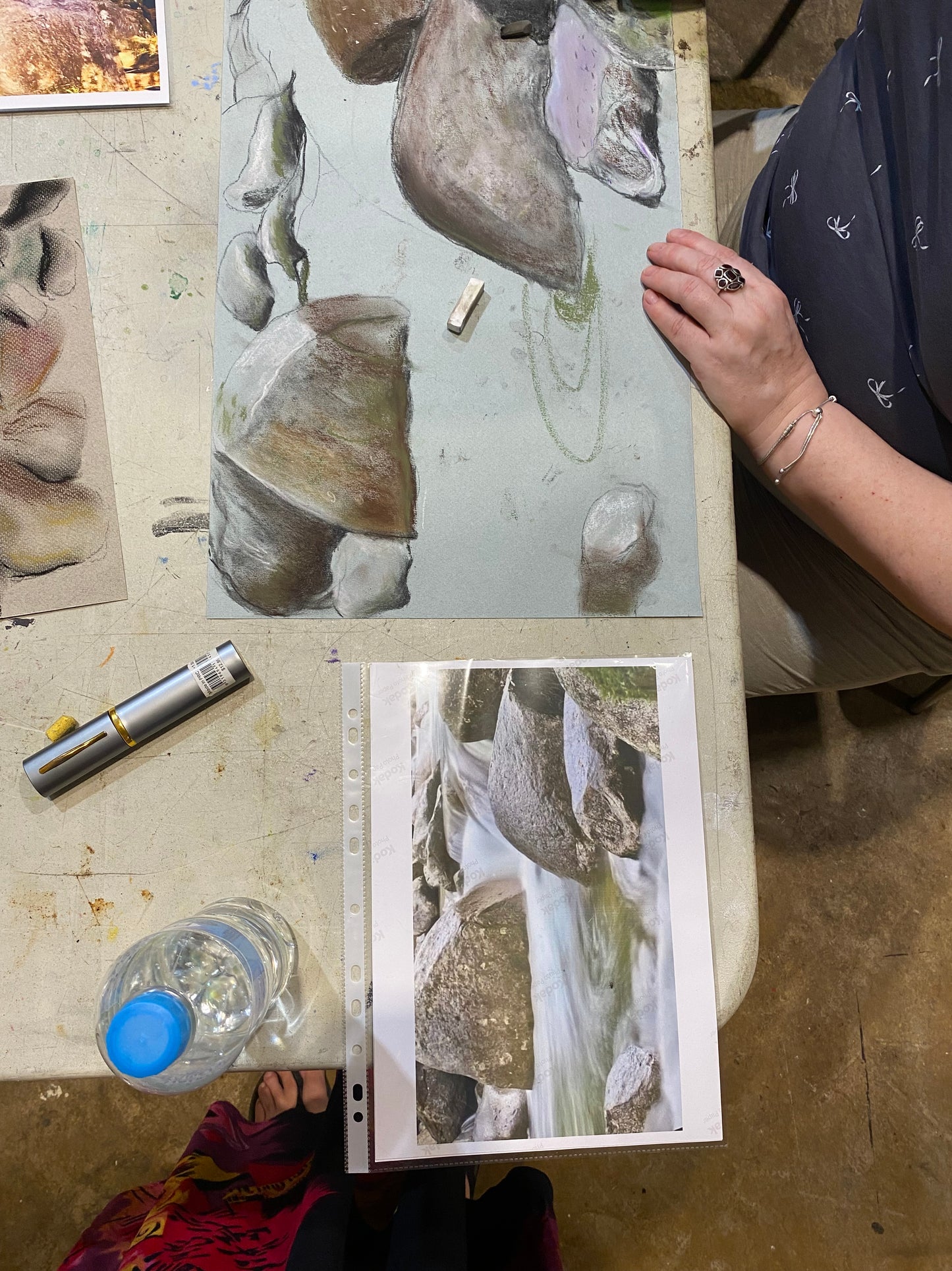 Shifting Shadows Workshop: Drawing FNQ rocks and rivers in charcoal and pastel