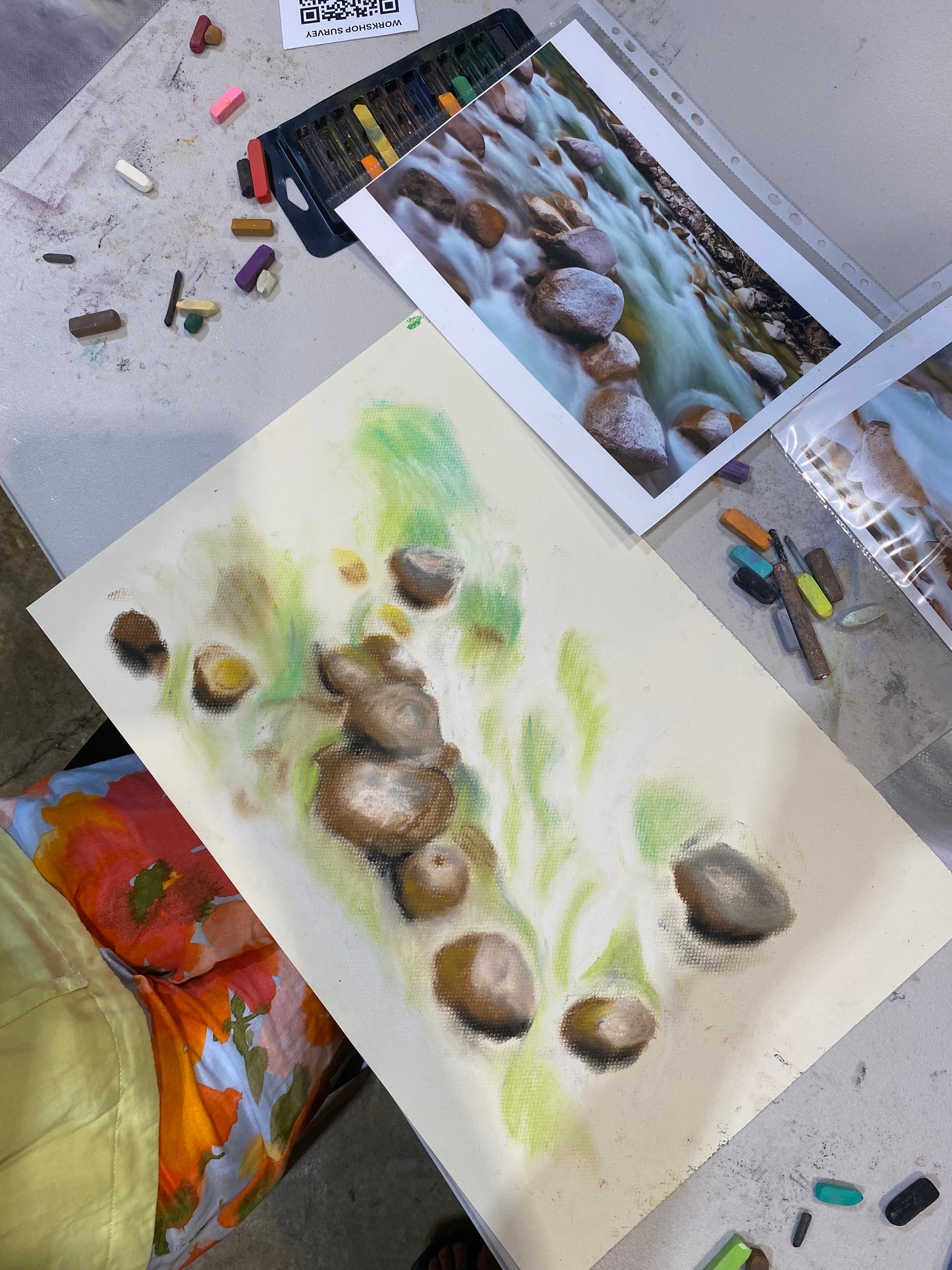 Shifting Shadows Workshop: Drawing FNQ rocks and rivers in charcoal and pastel