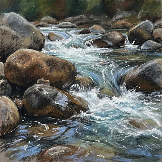 Shifting Shadows Workshop: Drawing FNQ rocks and rivers in charcoal and pastel