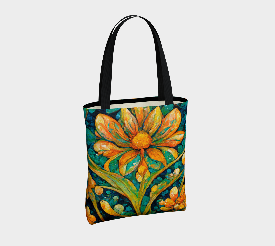 SHS Boutique Apricot Floral Tote Bag