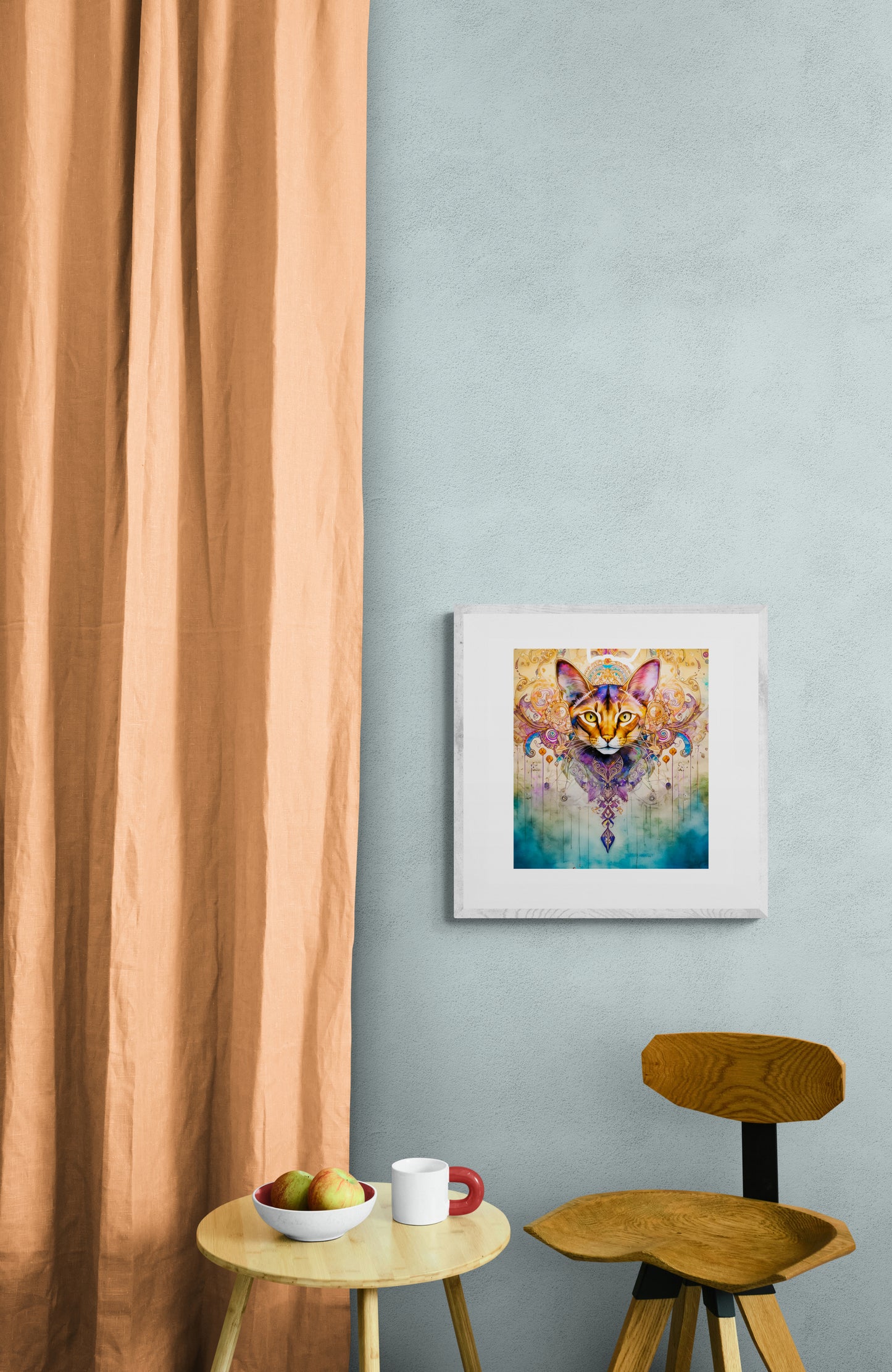 Abyssinian Goddess fine art print by Sue Schreiber — regal cat portrait wall art