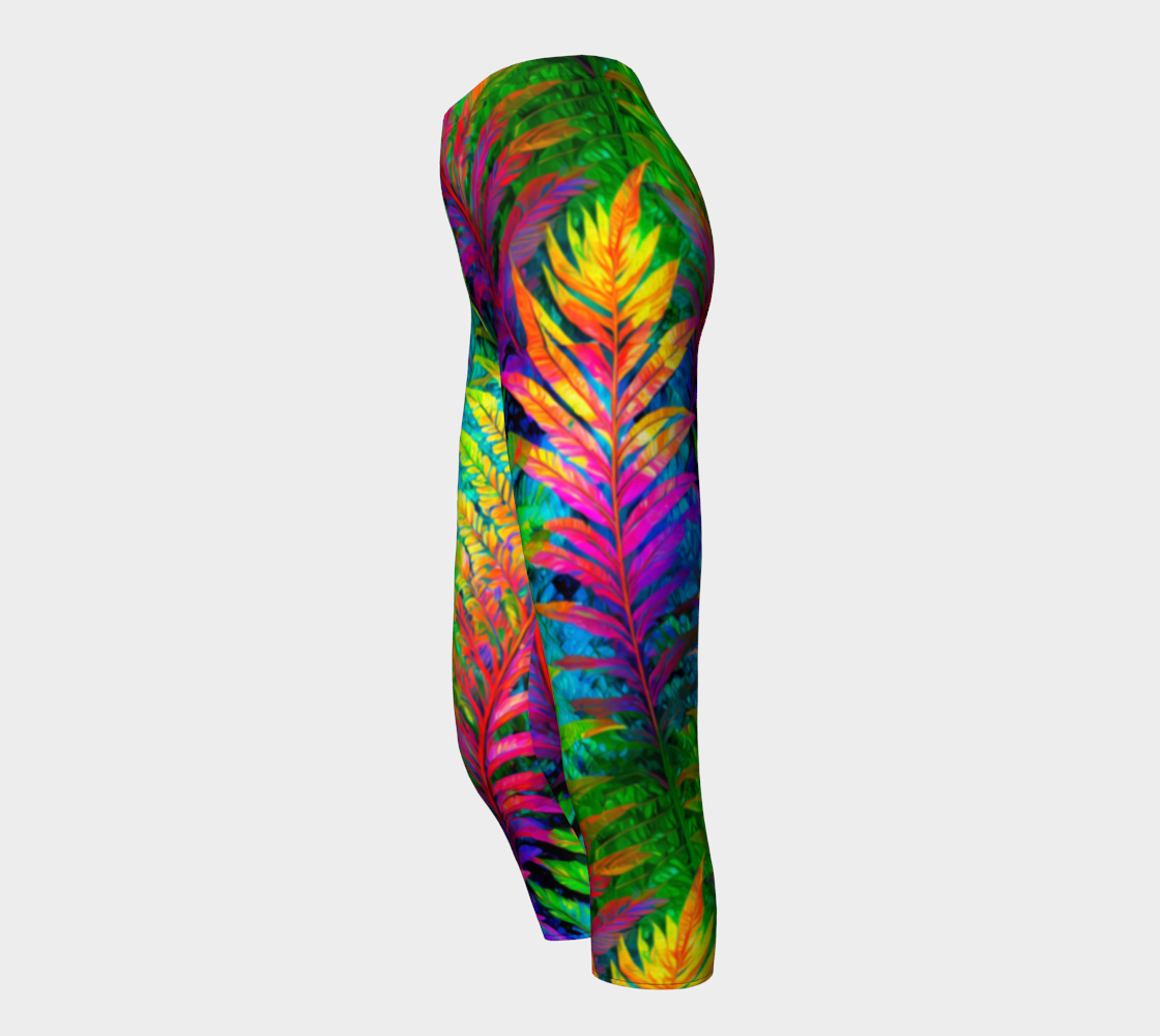 SHS Boutique Psychadelic Fern Leaves Capris Leggings